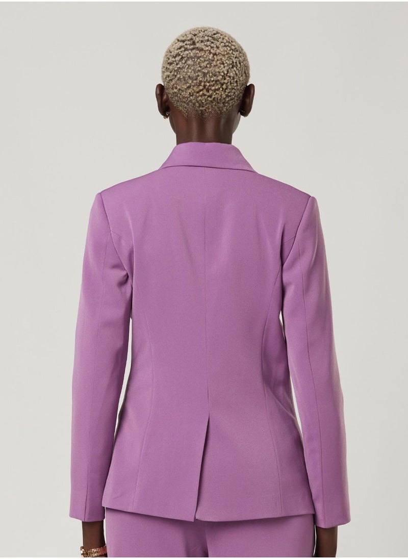 IZEL - Lilac Pleated Two-piece Suit set with pants - Image 1