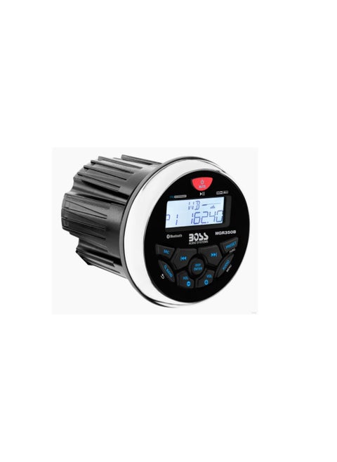 Boss Audio Systems Streaming MGR350B Bluetooth Marine Gauge Digitel Media AM/FM Receiver Featuring Built-In Amplifier