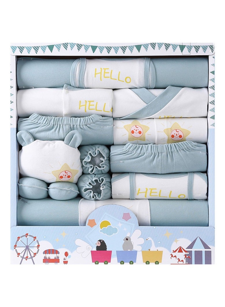 Newborn gift box, baby clothing set, baby clothing jumpsuit jacket, sock cap, 100% cotton suitable for boys and girls