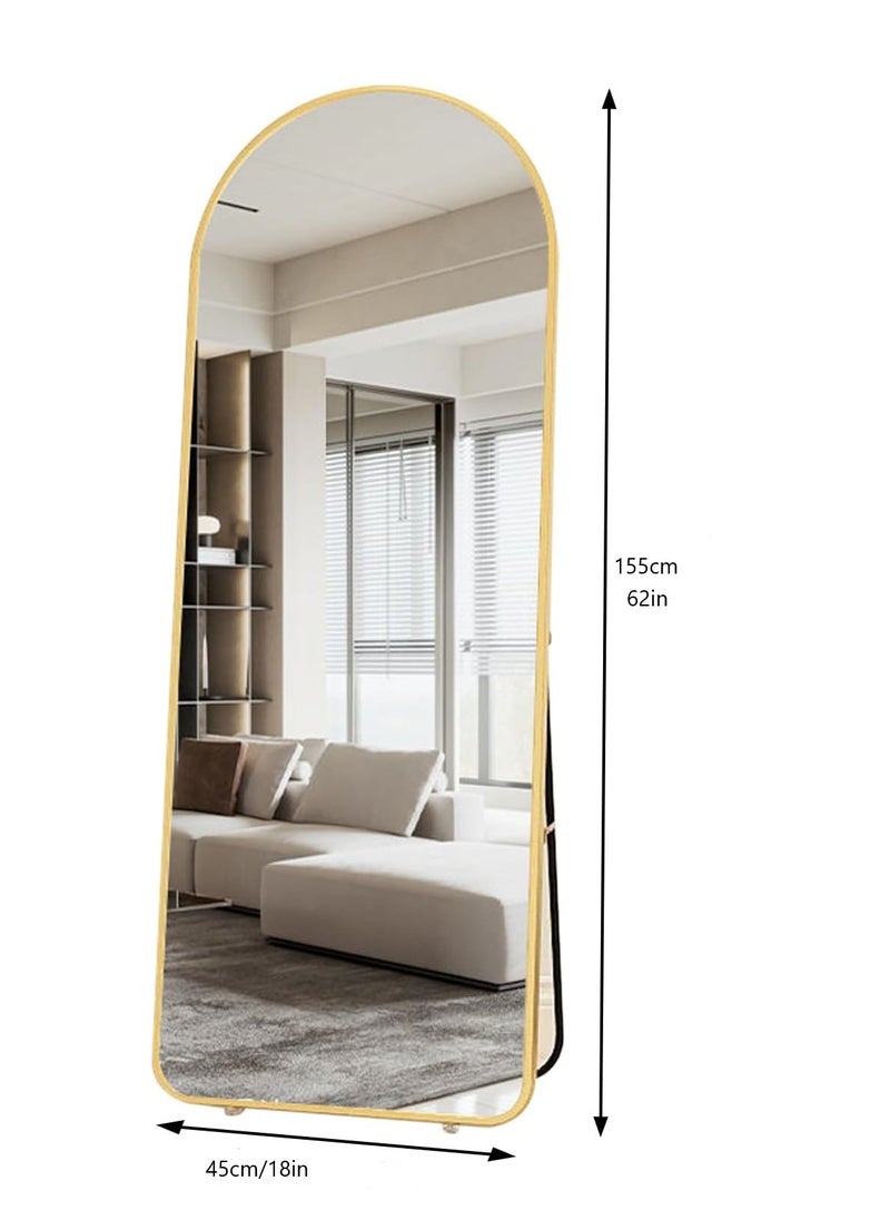 Generic - Arched Full Length Mirror Floor Big Standing Mirror Against Wall for Bedroom Dressing and Wall-Mounted Thin Frame Mirror - Image 1