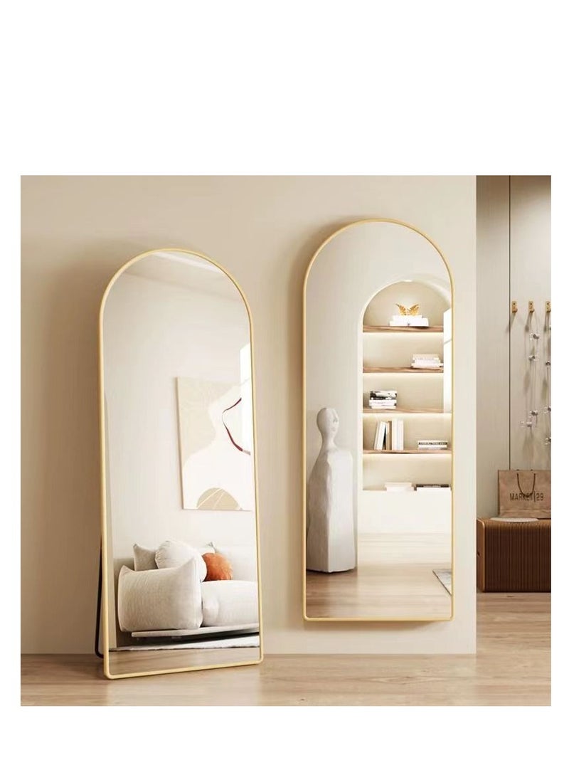Generic - Full Length Mirror  Arched Aluminum alloy Large Standing Dressing Mirror Hanging Leaning Against Wall Mounted Mirror with Stand for Bedroom Locker Room Living Room - Image 1