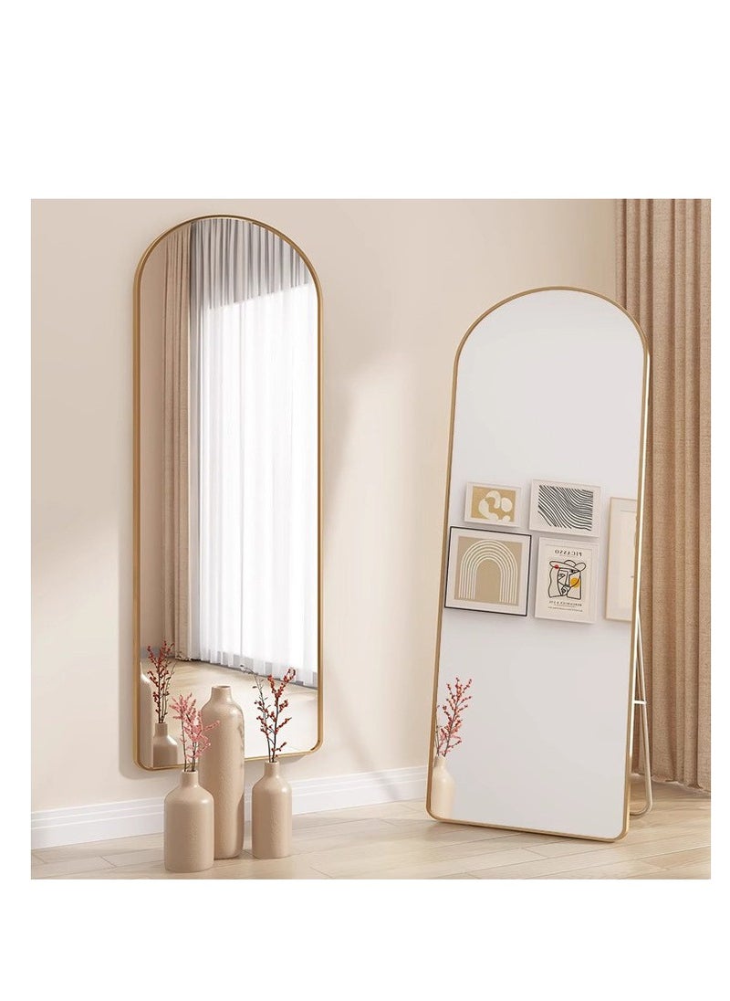 Generic - Full Length Mirror  Arched Aluminum alloy Large Standing Dressing Mirror Hanging Leaning Against Wall Mounted Mirror with Stand for Bedroom Locker Room Living Room - Image 1