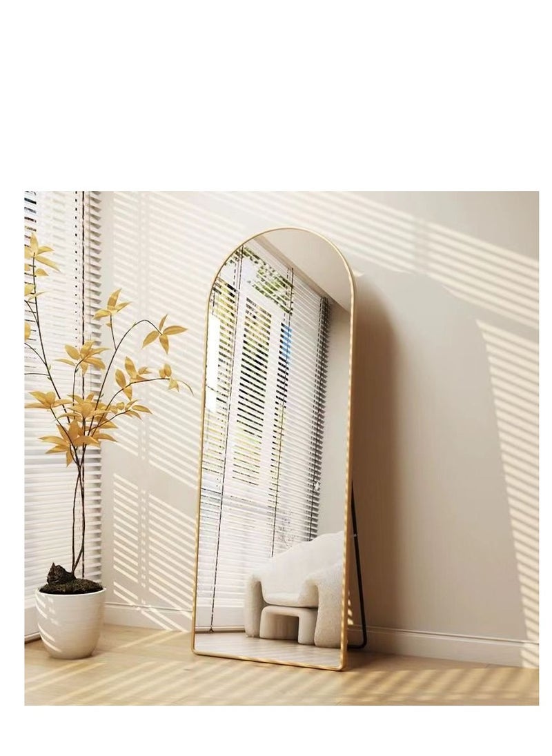Generic - Full Length Mirror  Arched Aluminum alloy Large Standing Dressing Mirror Hanging Leaning Against Wall Mounted Mirror with Stand for Bedroom Locker Room Living Room - Image 1