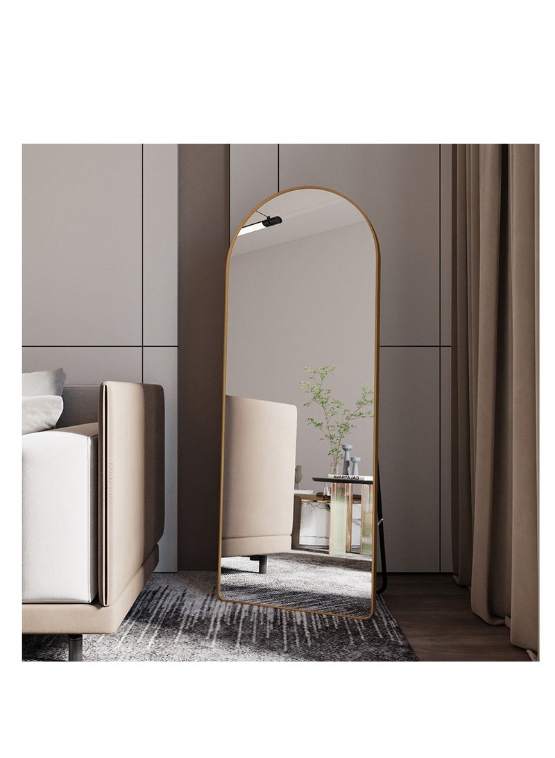 مرآة كاملة الطول من الألمنيوم المقوس، مرآة كبيرة قائمة للملابس، مرآة معلقة مائلة ضد الحائط مع قاعدة لغرفة النوم، غرفة تبديل الملابس، غرفة المعيشة - Image 5