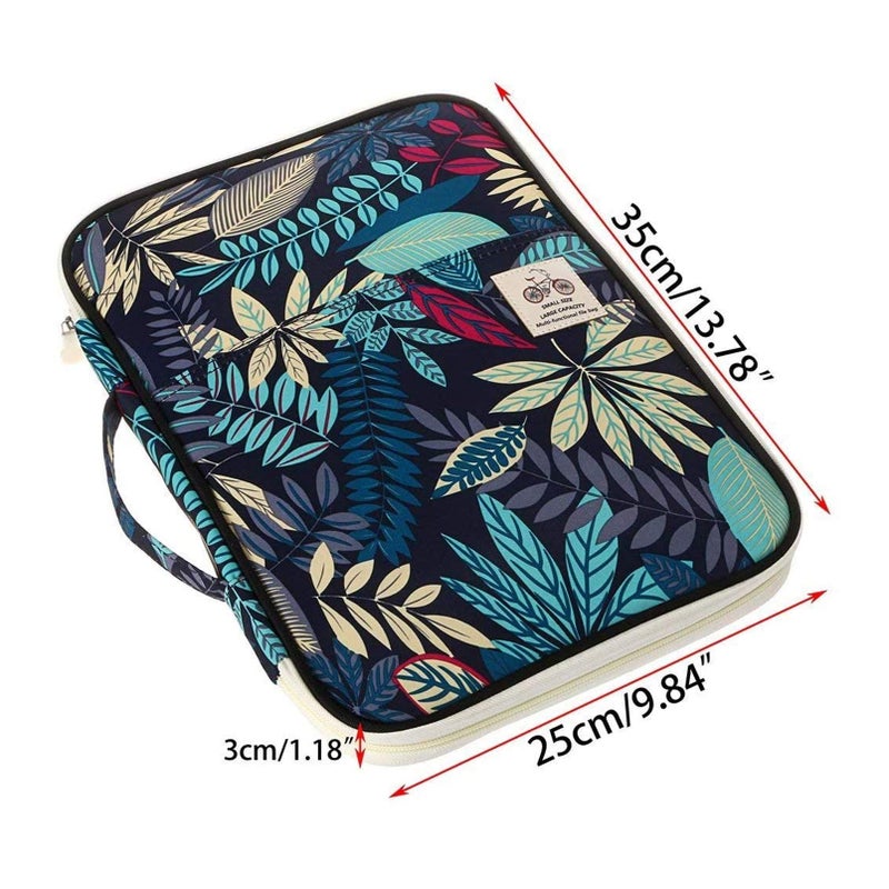 Multi-Functional A4 Document Bags Travel Portfolio Organizer Waterproof Travel Pouch Notepad Carrying Cases File Holder Tablet Sleeve Storage Bag for Travel Office Business Meeting (Mulberry White) - Image 3