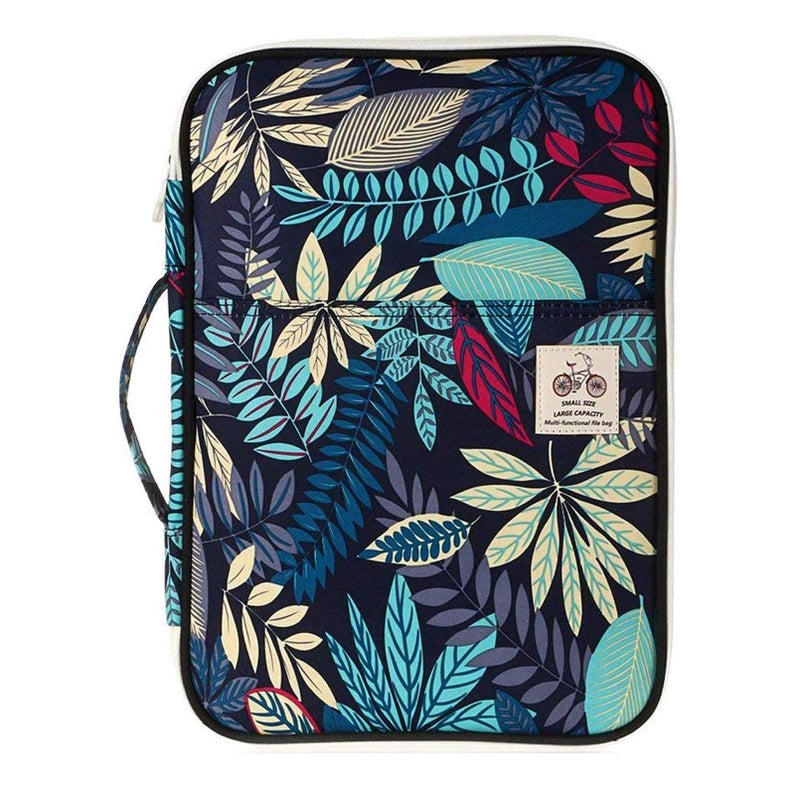 Multi-Functional A4 Document Bags Travel Portfolio Organizer Waterproof Travel Pouch Notepad Carrying Cases File Holder Tablet Sleeve Storage Bag for Travel Office Business Meeting (Mulberry White) - Image 1