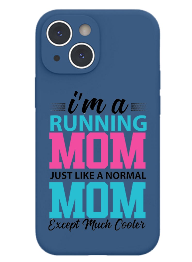 Theodor Protective Slim Fit Case Liquid Silicone Cover with Full Body Protection Anti-Scratch Shockproof Case For iPhone 14 Blue  - I am running mom copy - Image 1