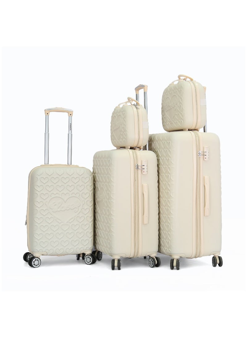 Fancl طقم عربة أمتعة فانكل هارد شيل 5 قطع، بيج - Image 1