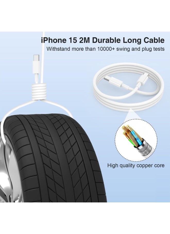 RUKYU - iPhone 15 16 Charger Cable and Plug 1M,20W USB C Fast Charging Power Adapter with Type C Lead 2 Metre for Apple iPhone 16/15 Plus/16 Pro/15 Pro/Max,iPad Pro 13/12.9/11/10 inch,iPad Air/Mini,MacBook,Samsung Galaxy S2 - Image 1
