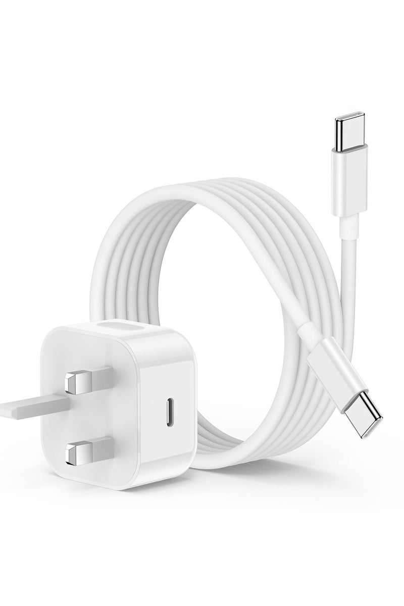 RUKYU iPhone 15 16 Fast Charger and Cable/1M, 20W Wall Charging Plug with USB C to C Cable Lead, Type C Charger Power Adapter for Apple iPhone 16 Pro/16 Pro Max/15 Plus/15 Pro Max/iPad Pro 12.9/5/4/3th/Mini  - Image 1
