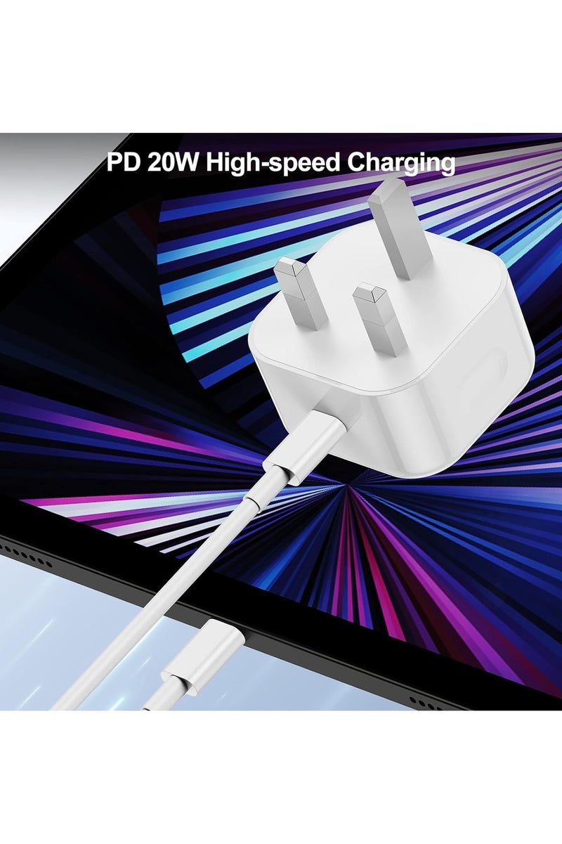 RUKYU iPhone 15 16 Fast Charger and Cable/1M, 20W Wall Charging Plug with USB C to C Cable Lead, Type C Charger Power Adapter for Apple iPhone 16 Pro/16 Pro Max/15 Plus/15 Pro Max/iPad Pro 12.9/5/4/3th/Mini  - Image 3