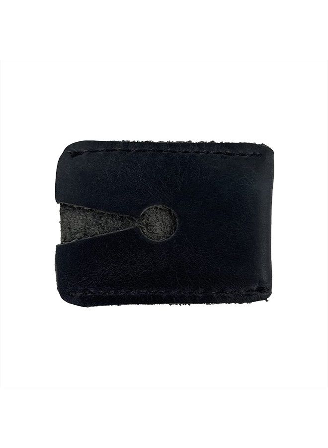 Hide & Drink , Leather Double Edge Safety Razor Head Protective Sheath, Shaving Travel Cover Handmade (Charcoal Black) - Image 3