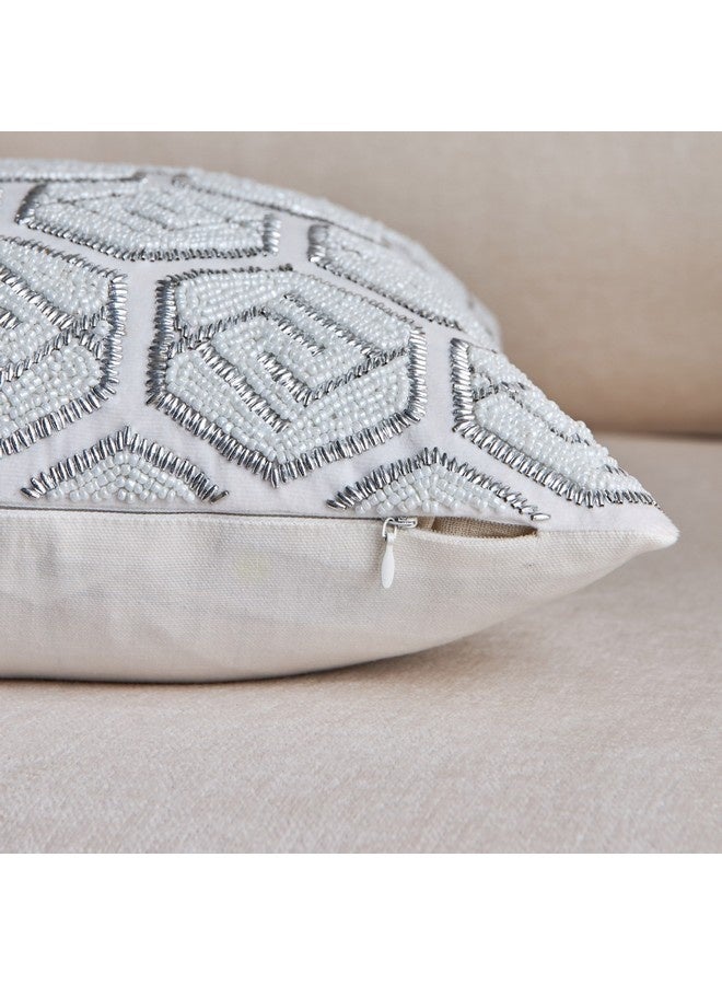 Home Box Glitz Beaded Filled Cushion 40 x 40 cm - Image 1