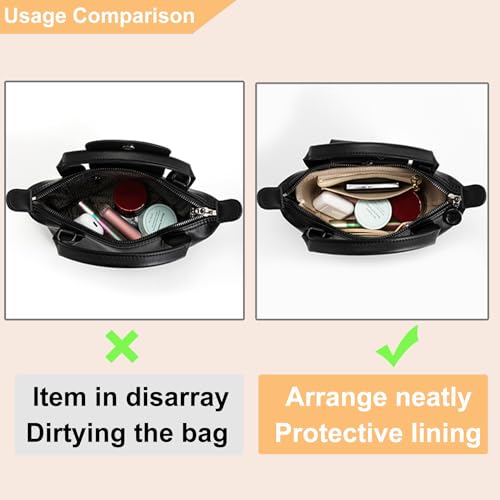 Doxo Purse Organizer Insert for Longchamp Mini/XS Handbags and Lv Neverfull BB (XS/BB,Beige) - Image 5