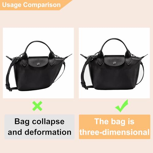 Doxo Purse Organizer Insert for Longchamp Mini/XS Handbags and Lv Neverfull BB (XS/BB,Beige) - Image 4