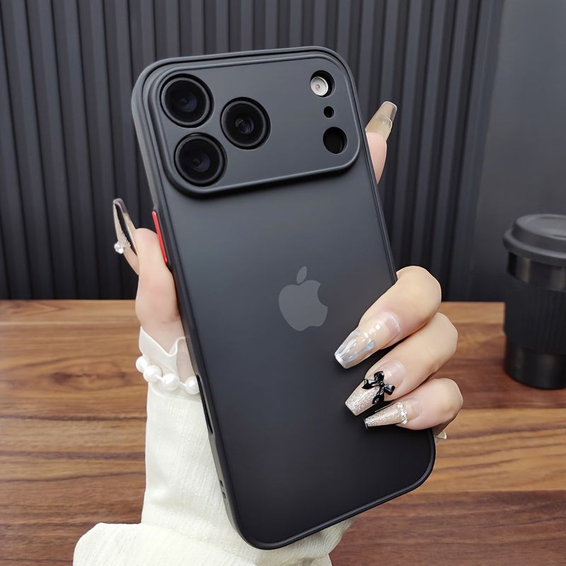 Matte Armor Clear Shockproof Phone Case Black For iPhone 13 Wireless Charging Compatible Camera Protection Hard Back Cover - Image 1