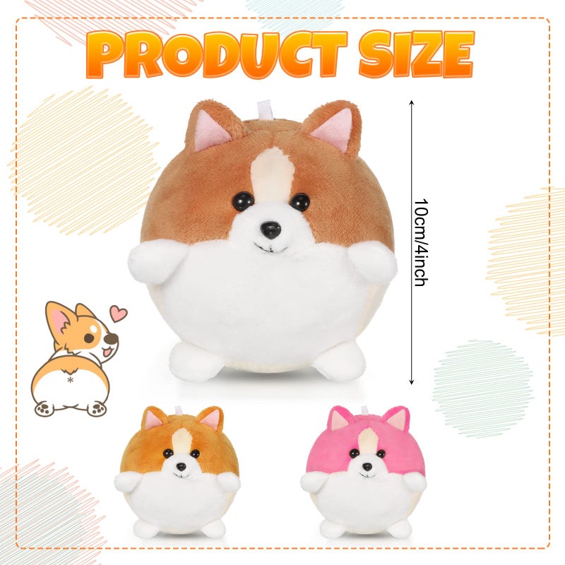 Sumind 9 Pcs 4 5 Mini Plush Stuffed Dog Party Favor Small Puppy Stuffed Animal Bulk Soft Toy Doll Cute for Kids Easter Graduation Gift Baby Shower Birthday Adopt PartyCute Puppy - Image 3