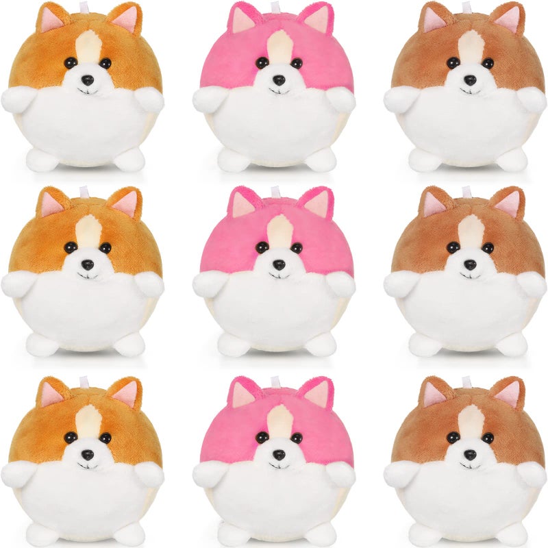 Sumind 9 Pcs 4 5 Mini Plush Stuffed Dog Party Favor Small Puppy Stuffed Animal Bulk Soft Toy Doll Cute for Kids Easter Graduation Gift Baby Shower Birthday Adopt PartyCute Puppy - Image 2