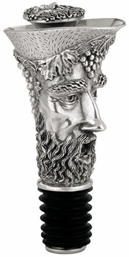 Royal Selangor Hand Finished Vinifera Collection Pewter Bacchus Wine Pourer and Stopper Gift - Image 1