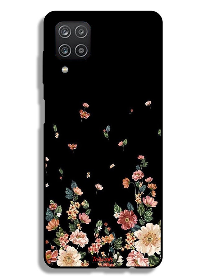 Tolwak Samsung Galaxy A12 Protective Case Cover Small Flowers In Bottom - Image 1