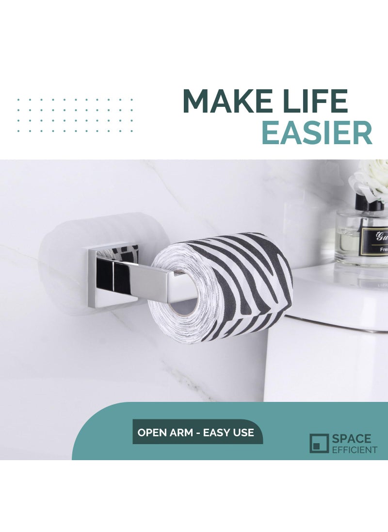Angle Simple Toilet Paper Holder  Angle Simple SUS304 Stainless Steel Bathroom Tissue Holder  Open Arm Toilet Paper Roll Hanger Wall Mount  Polished Chrome  - Image 4