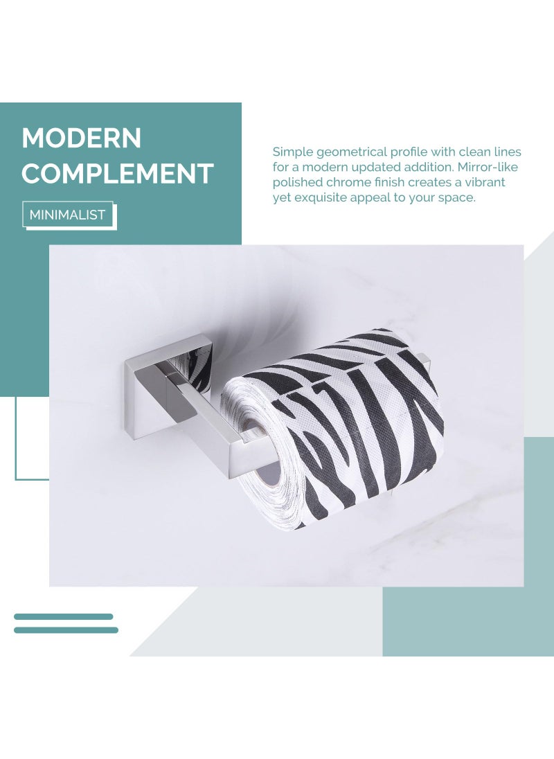 Angle Simple Toilet Paper Holder  Angle Simple SUS304 Stainless Steel Bathroom Tissue Holder  Open Arm Toilet Paper Roll Hanger Wall Mount  Polished Chrome  - Image 2