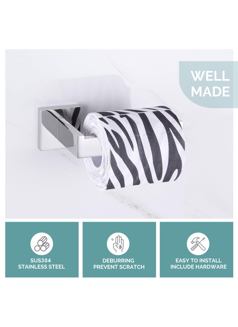 Angle Simple Toilet Paper Holder  Angle Simple SUS304 Stainless Steel Bathroom Tissue Holder  Open Arm Toilet Paper Roll Hanger Wall Mount  Polished Chrome  - Image 3