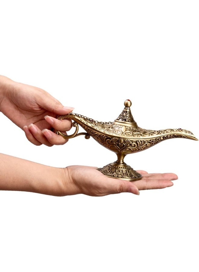 Feyarl Vintage Legend Lamp Magic Genie Wishing Light Pot Classic Costume Props Lamp Home Tabletop Decor Crafts Display Birthday Gift Wedding ChristmasBronze - Image 3