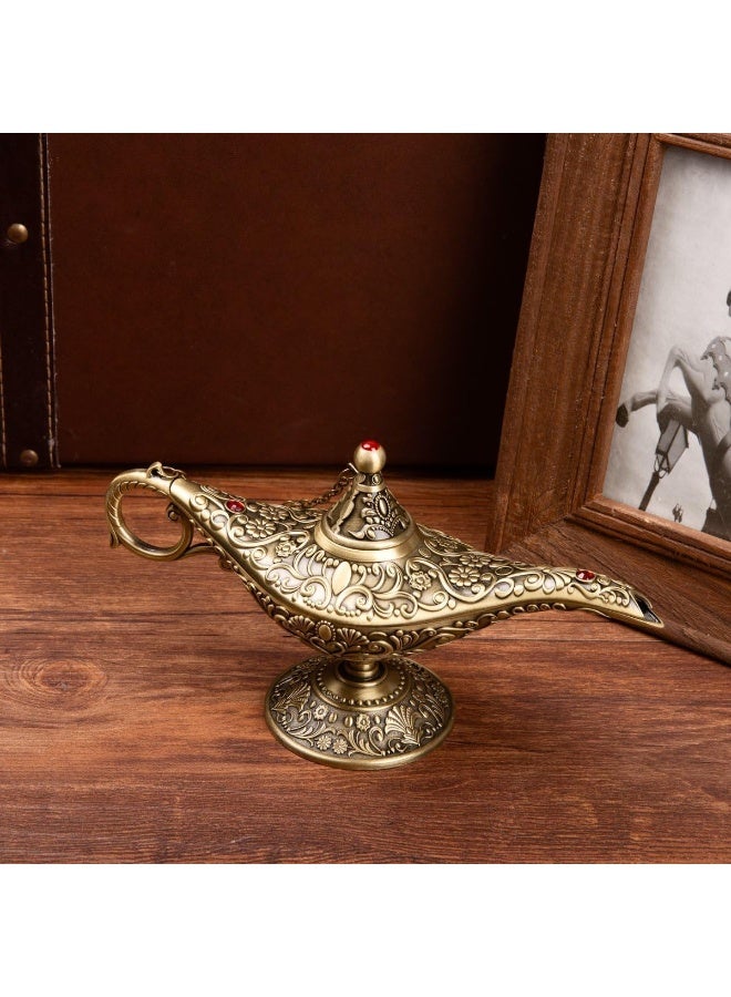 Feyarl Vintage Legend Lamp Magic Genie Wishing Light Pot Classic Costume Props Lamp Home Tabletop Decor Crafts Display Birthday Gift Wedding ChristmasBronze - Image 5