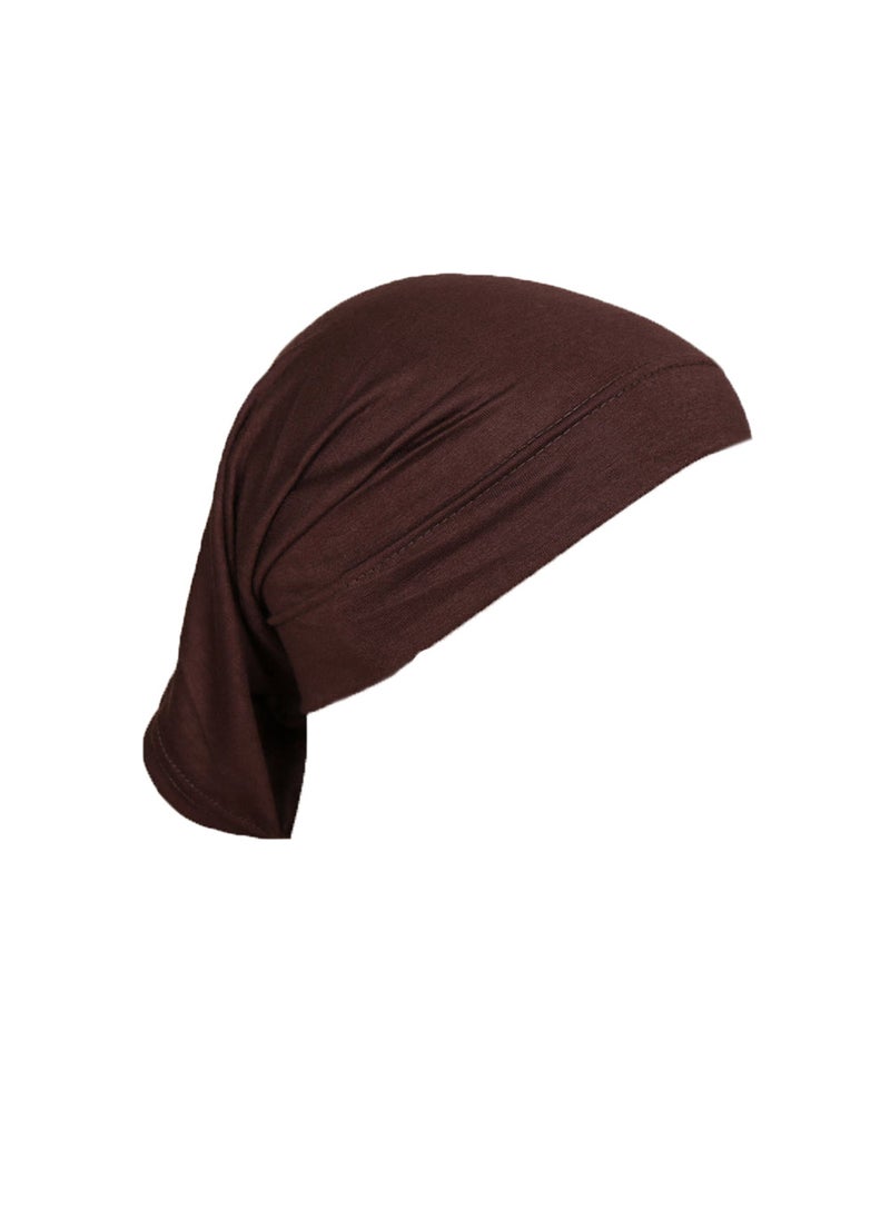 Generic Silky Cotton Beanie MSL09 Elastic Breathable Turban Cap 15# Coffee 