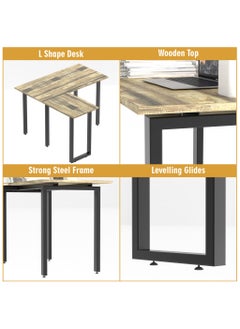 RIGID L Shaped Executive Desk Black 75x120x60cm  - Image 3