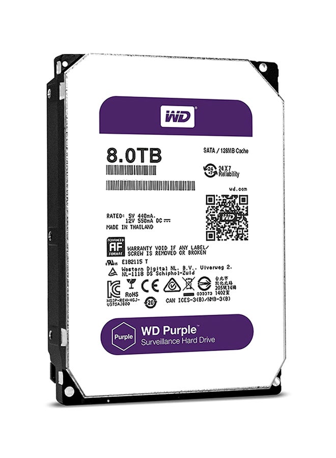 WD80PUZX 8TB 5400RPM SATA3/SATA 6.0 GB/s 128MB Hard Drive Purple - Image 1