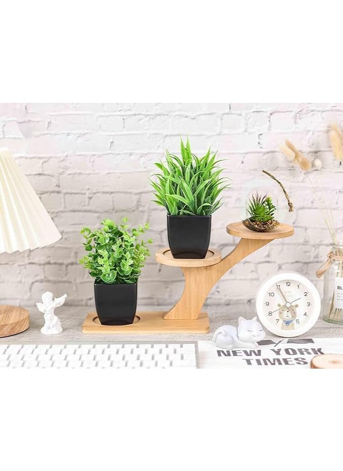 Arabest 2 Packs Fake Plants, Small Artificial Potted Plants, Faux Plants in Black Pots for Home, Office, Desk, Bathroom, Decor Indoor  - Image 4