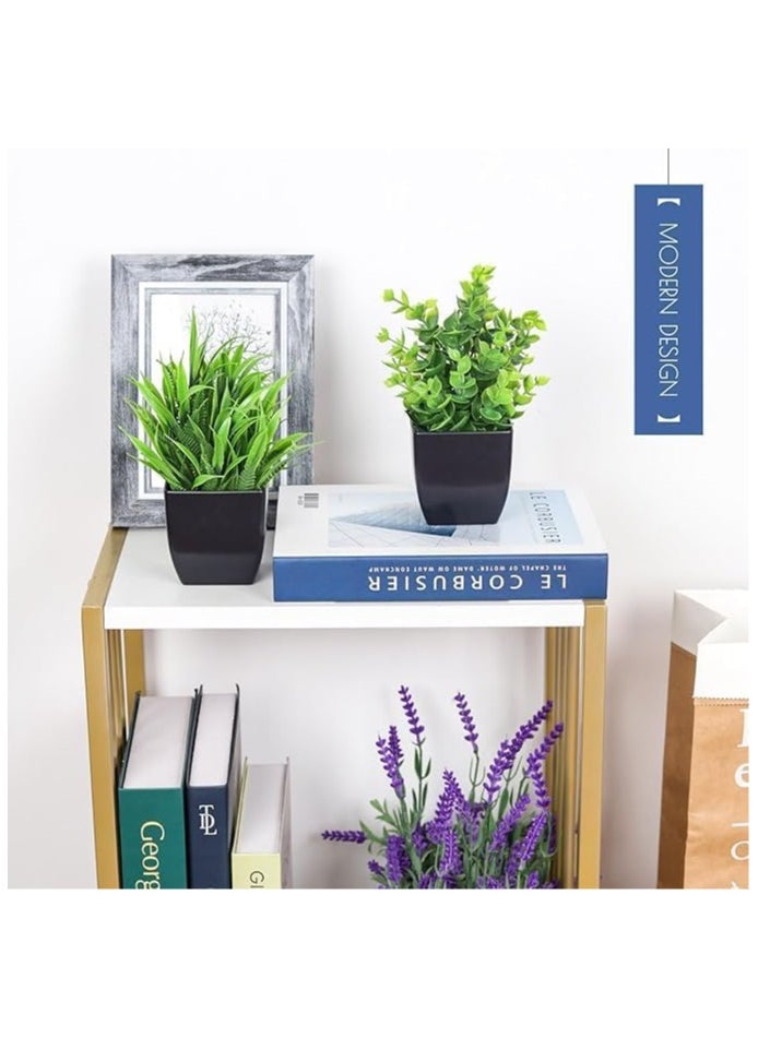 Arabest 2 Packs Fake Plants, Small Artificial Potted Plants, Faux Plants in Black Pots for Home, Office, Desk, Bathroom, Decor Indoor  - Image 5