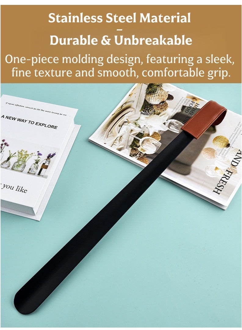 مدخل الأحذية المعدني بمقبض طويل 52.5 سم - مدخل الأحذية الطويل للغاية مناسب لكبار السن والبالغين والأولاد والبنات - Image 3