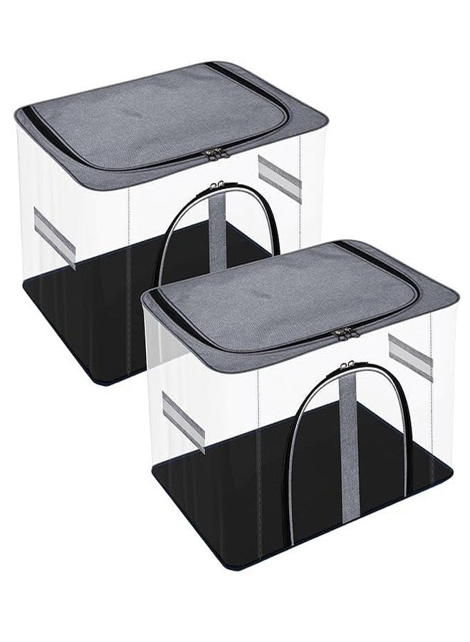 KRLZ Storage Bag | PVC Transparent Storage Bag | Multi-Purpose Garments Bag for Clothes-Toy | Wardrobe Bag with Handle | Underbed Storage Bag (Pack Of 1) - Image 1
