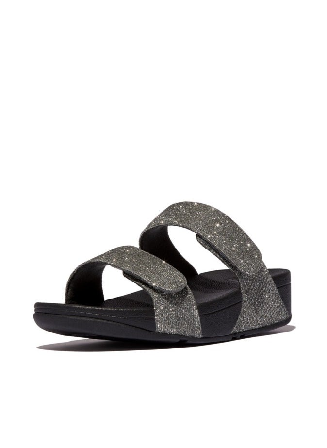 FitFlop 049-821 Fitflop Ladies Sandals Lulu Adjustable Shimmerlux Slides FZ9-054 Pewter  - Image 1