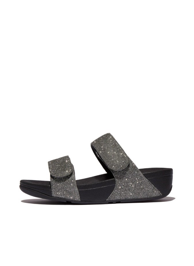 FitFlop 049-821 Fitflop Ladies Sandals Lulu Adjustable Shimmerlux Slides FZ9-054 Pewter  - Image 2