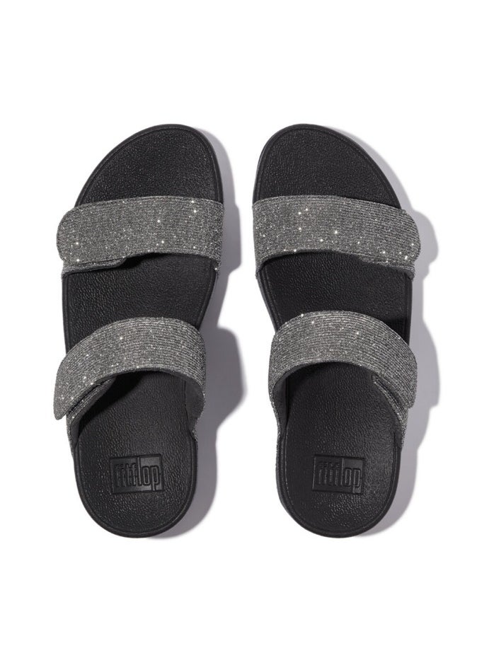 FitFlop 049-821 Fitflop Ladies Sandals Lulu Adjustable Shimmerlux Slides FZ9-054 Pewter  - Image 3