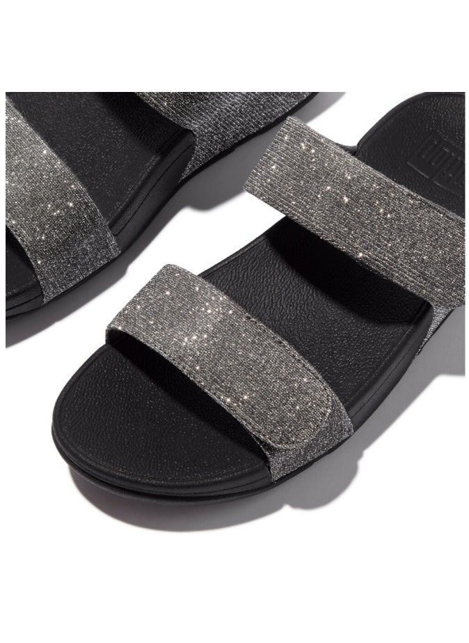 FitFlop 049-821 Fitflop Ladies Sandals Lulu Adjustable Shimmerlux Slides FZ9-054 Pewter  - Image 4
