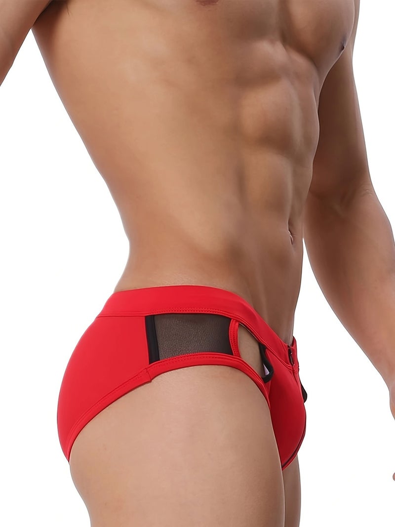 Men's New Style Low-Waist Mesh Swim Trunks, Fashionable Beach Shorts for Fitness & Travel - Image 3