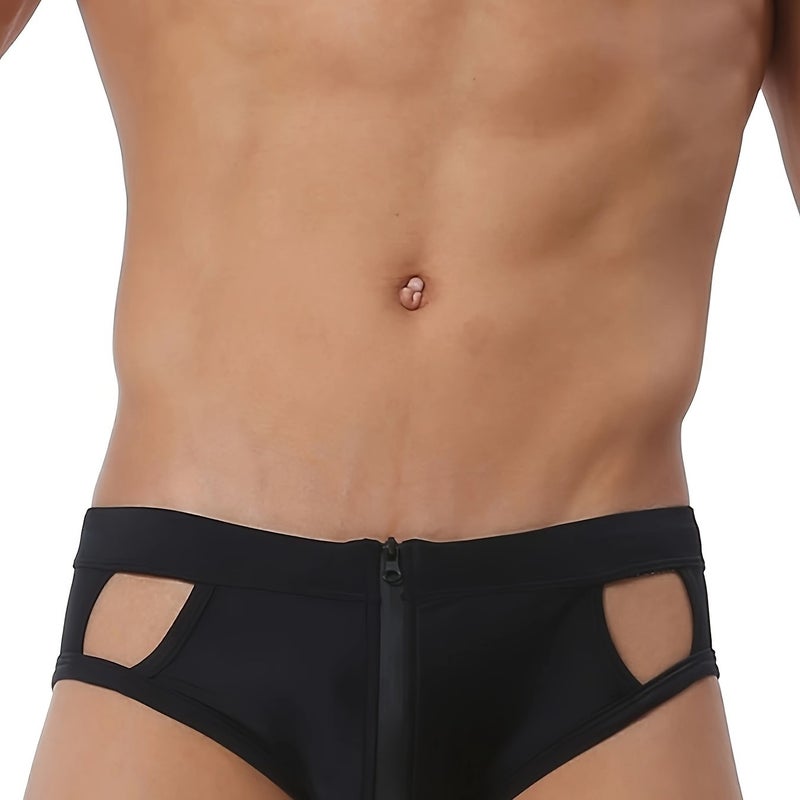 Men's New Style Low-Waist Mesh Swim Trunks, Fashionable Beach Shorts for Fitness & Travel - Image 1