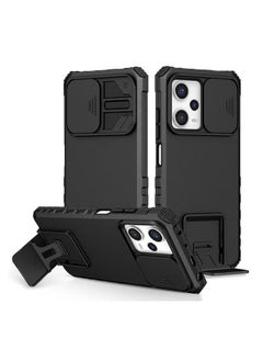 For Xiaomi Redmi Note 12 Pro 5G/Poco X5 Pro 5G Case,Anti-Fall Drop Protection，Hybrid Heavy Duty Protection Shockproof Defender with Invisible Kickstand Armor Case, Black
