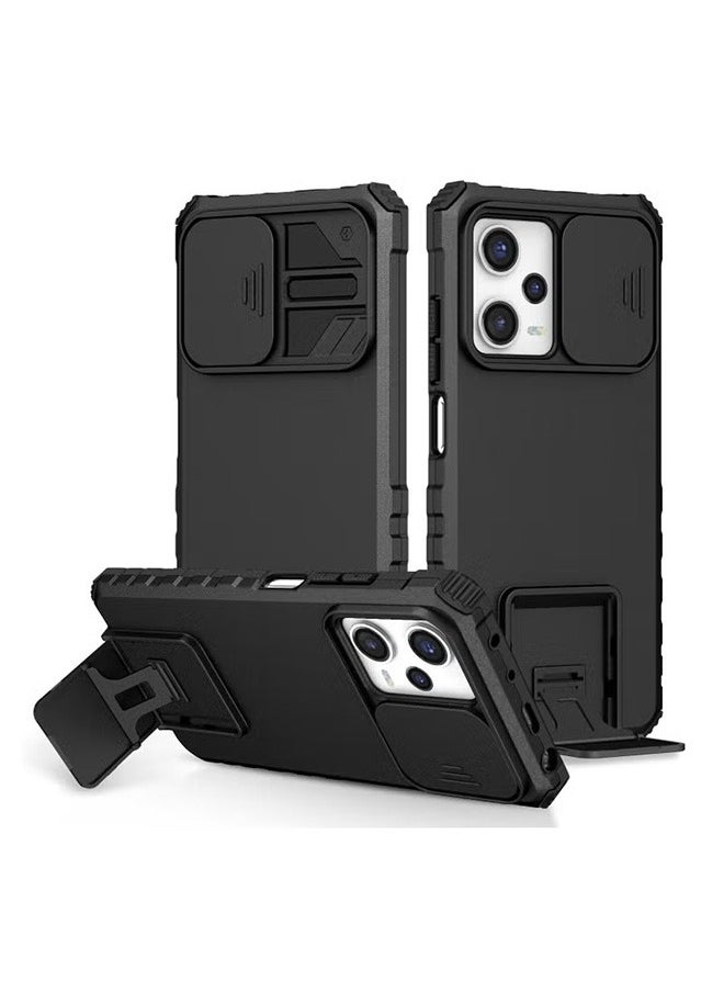 Generic - For Xiaomi Redmi Note 12 Pro 5G/Poco X5 Pro 5G Case,Anti-Fall Drop Protection，Hybrid Heavy Duty Protection Shockproof Defender with Invisible Kickstand Armor Case, Black - Image 1