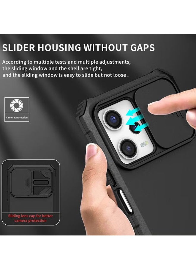 Generic - For Xiaomi Redmi Note 12 Pro 5G/Poco X5 Pro 5G Case,Anti-Fall Drop Protection，Hybrid Heavy Duty Protection Shockproof Defender with Invisible Kickstand Armor Case, Black - Image 1