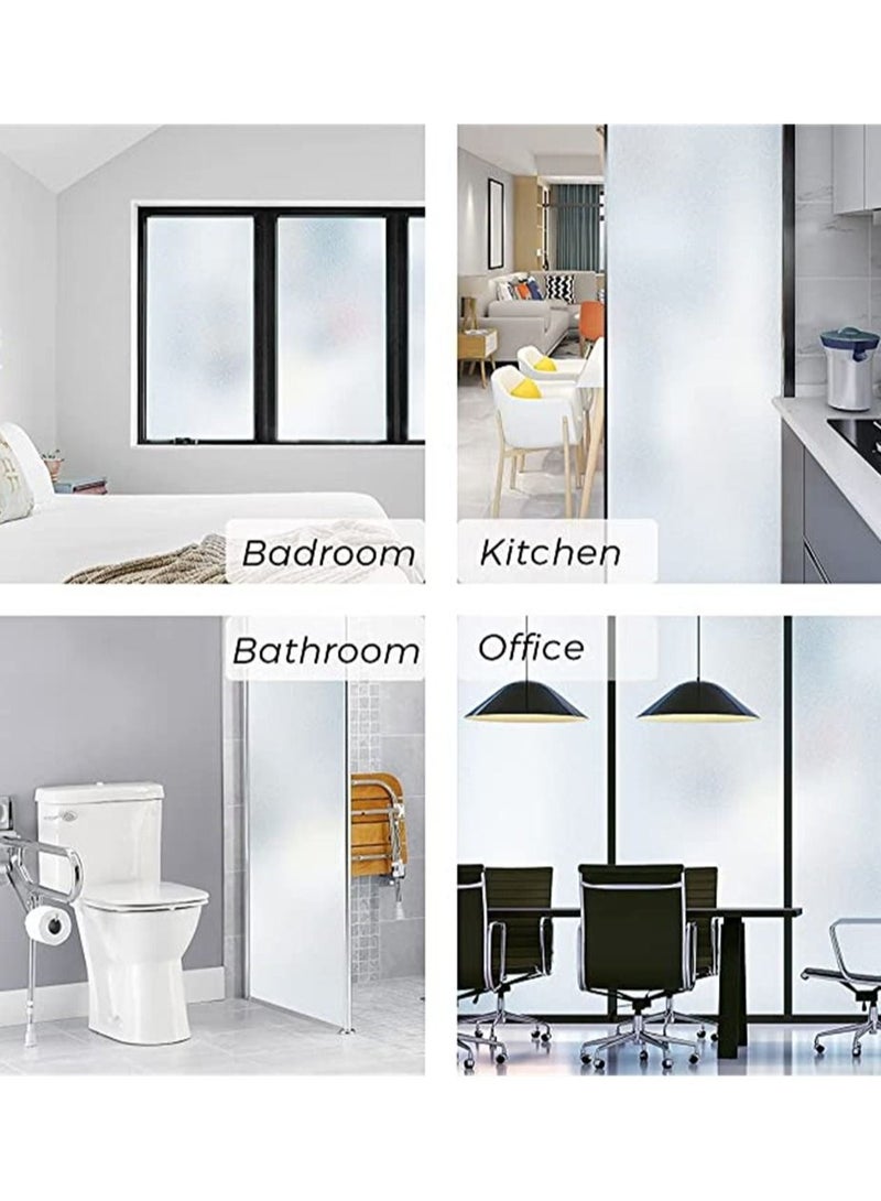 Captaintech Privacy Frosted Glass Window Film, Non-Adhesive Anti-UV Static Sticker For Home Shower Bathroom Bedroom Office Front Door 11.8 x 78.7 inches - Image 5