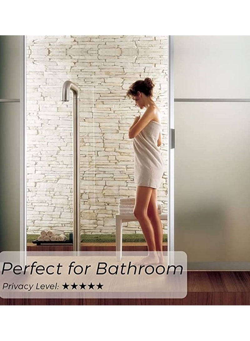 Captaintech Privacy Frosted Glass Window Film, Non-Adhesive Anti-UV Static Sticker For Home Shower Bathroom Bedroom Office Front Door 11.8 x 78.7 inches - Image 3