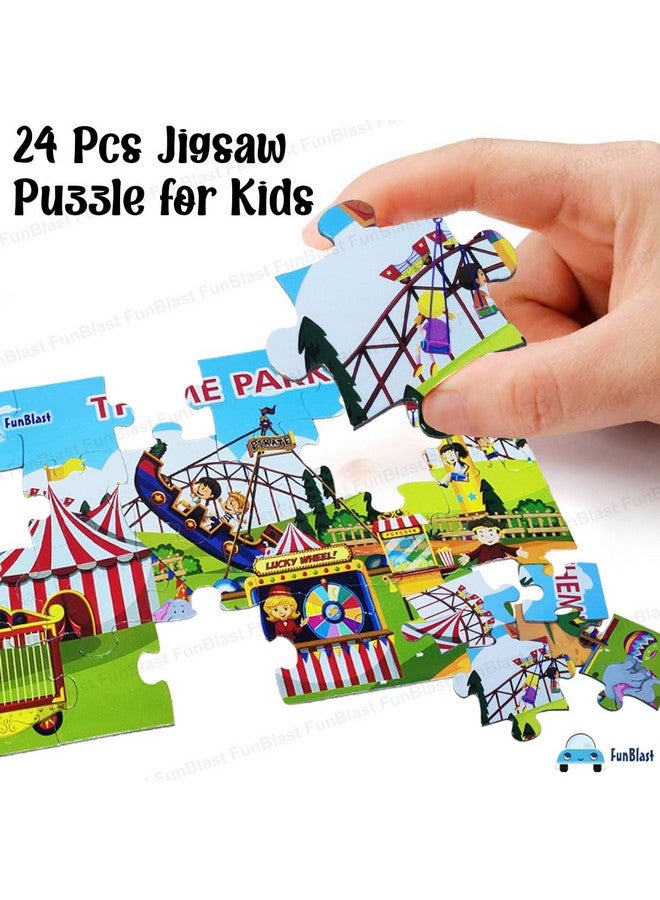 فنبلاست لعبة تركيب الصور المقطوعة من فن بلاست، مستوحاة من منتزه فان فير للأطفال - 24 قطعة، مناسبة للأولاد والبنات (متعددة الألوان) - Image 3
