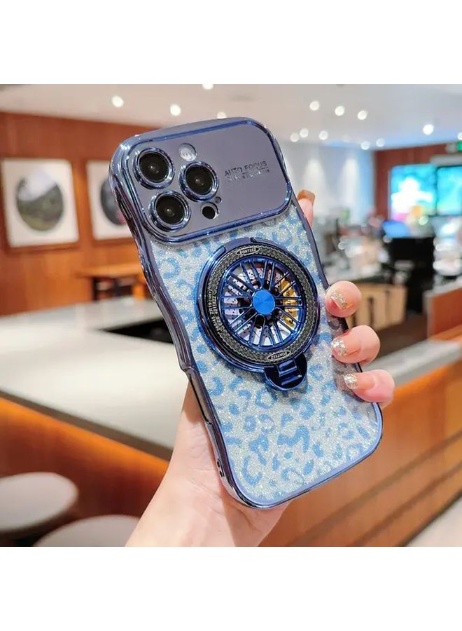 حافظة iPhone 15 Pro Max مع فيلم عدسة Far Peak Blue Plus وحامل جيروسكوبي دوار - Image 3