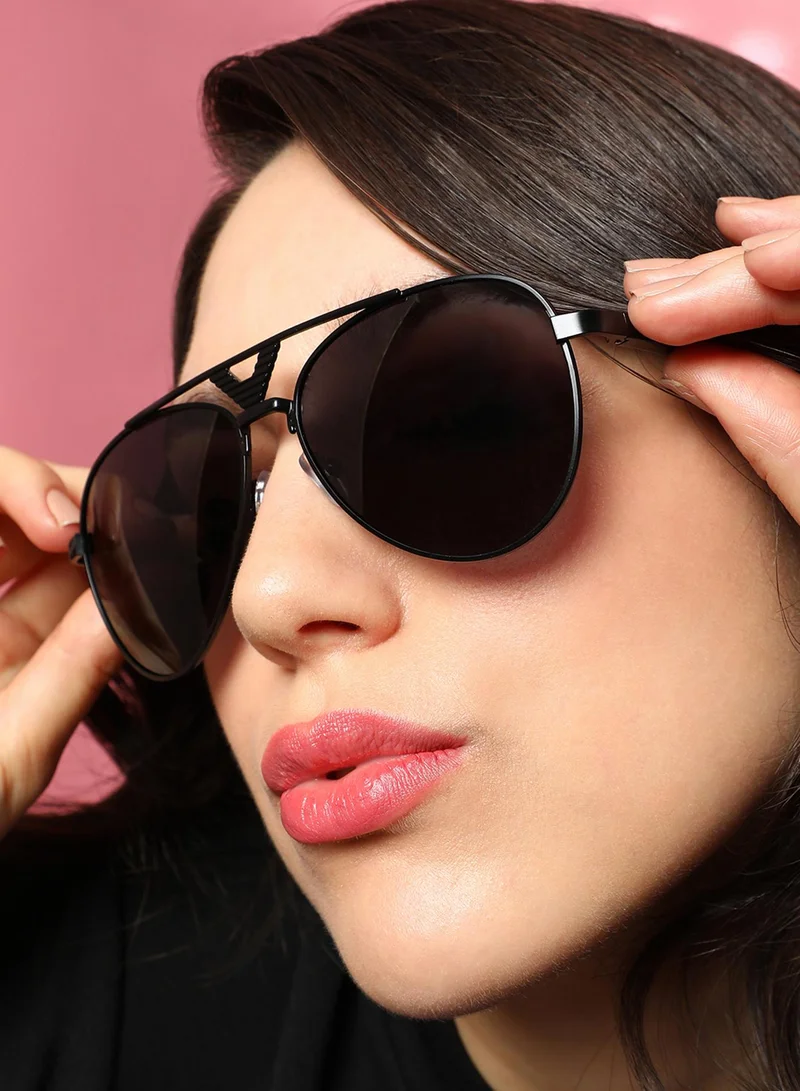 Haute Sauce  The V-Bar Aviator Sunglasses - Onyx Black  | Best Price UAE